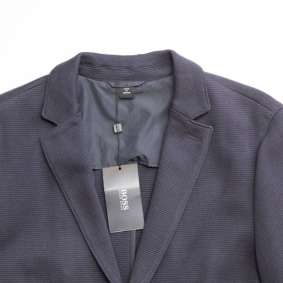 HUGO BOSS Black Rodd Striped Blue Regular Soft Blazer - Picture 3 of 9